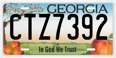 GA license plate CTZ7392