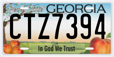 GA license plate CTZ7394