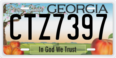 GA license plate CTZ7397
