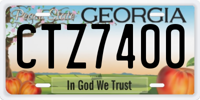 GA license plate CTZ7400