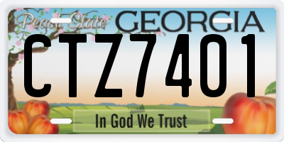 GA license plate CTZ7401