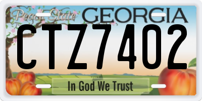 GA license plate CTZ7402