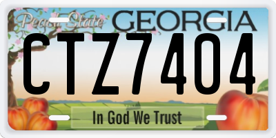 GA license plate CTZ7404