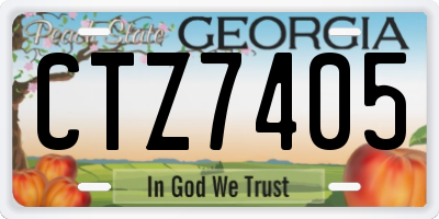 GA license plate CTZ7405
