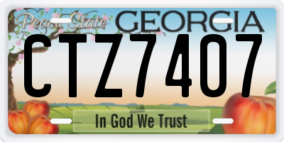 GA license plate CTZ7407