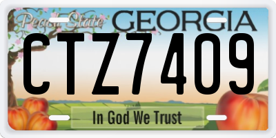 GA license plate CTZ7409