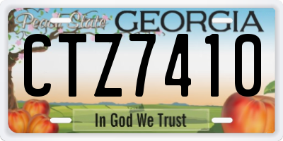 GA license plate CTZ7410