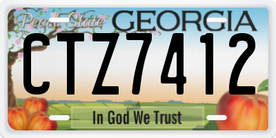 GA license plate CTZ7412