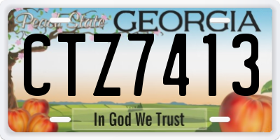 GA license plate CTZ7413