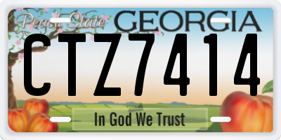 GA license plate CTZ7414
