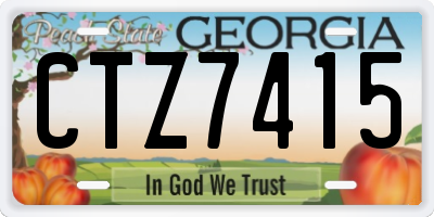 GA license plate CTZ7415