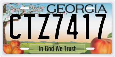 GA license plate CTZ7417