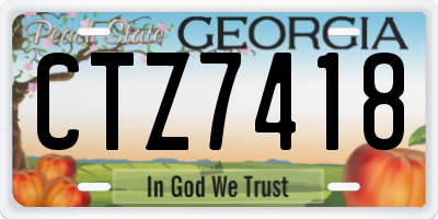 GA license plate CTZ7418