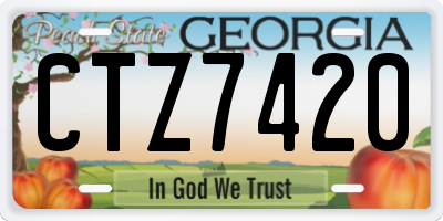 GA license plate CTZ7420