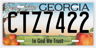 GA license plate CTZ7422