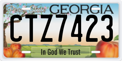 GA license plate CTZ7423