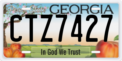 GA license plate CTZ7427