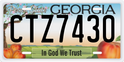 GA license plate CTZ7430