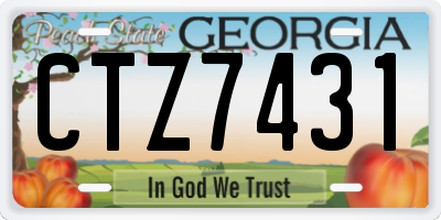 GA license plate CTZ7431