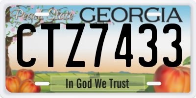 GA license plate CTZ7433