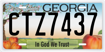 GA license plate CTZ7437
