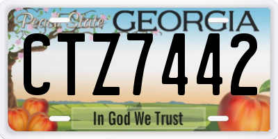 GA license plate CTZ7442
