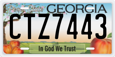 GA license plate CTZ7443