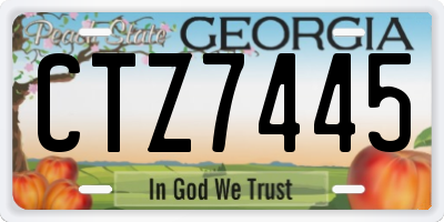 GA license plate CTZ7445