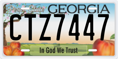 GA license plate CTZ7447