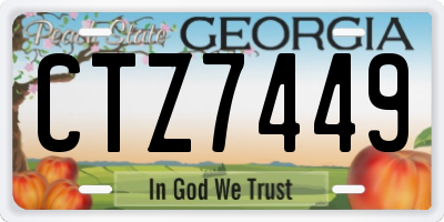 GA license plate CTZ7449