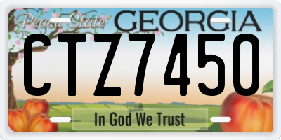 GA license plate CTZ7450