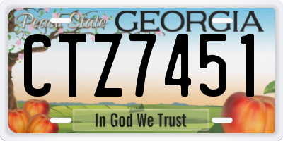 GA license plate CTZ7451