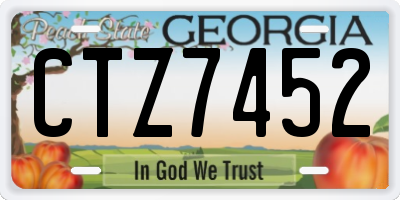 GA license plate CTZ7452