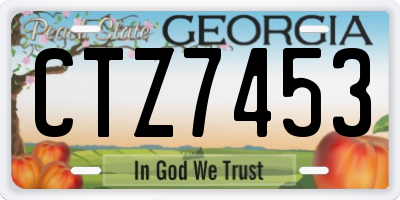 GA license plate CTZ7453
