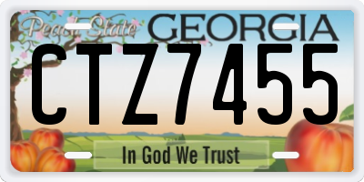 GA license plate CTZ7455