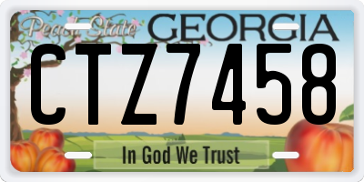GA license plate CTZ7458