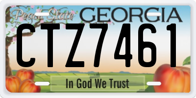 GA license plate CTZ7461