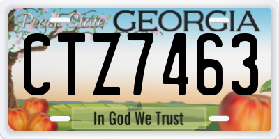 GA license plate CTZ7463