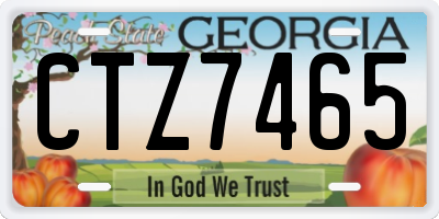 GA license plate CTZ7465