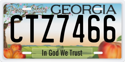 GA license plate CTZ7466