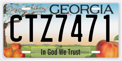 GA license plate CTZ7471