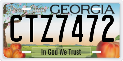 GA license plate CTZ7472