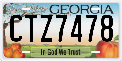 GA license plate CTZ7478