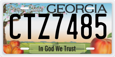 GA license plate CTZ7485