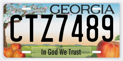 GA license plate CTZ7489