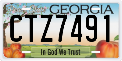 GA license plate CTZ7491