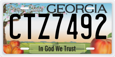GA license plate CTZ7492