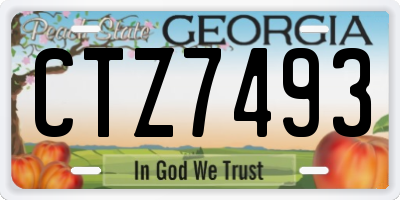 GA license plate CTZ7493