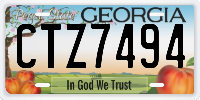GA license plate CTZ7494