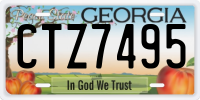 GA license plate CTZ7495